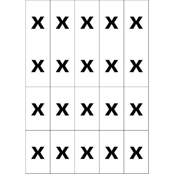アルファベットxシール(黒)　20丁×5シート（小数100枚）