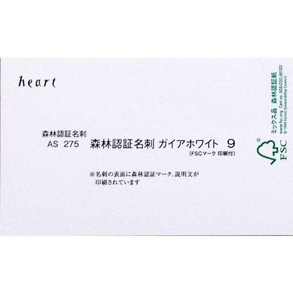 名刺台紙　森林認証名刺　ガイアホワイト（ＦＳＣマーク・説明文印刷付）　100枚