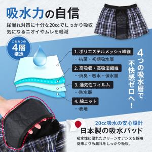尿漏れパンツ トランクス 男性 2枚セット 軽...の詳細画像3