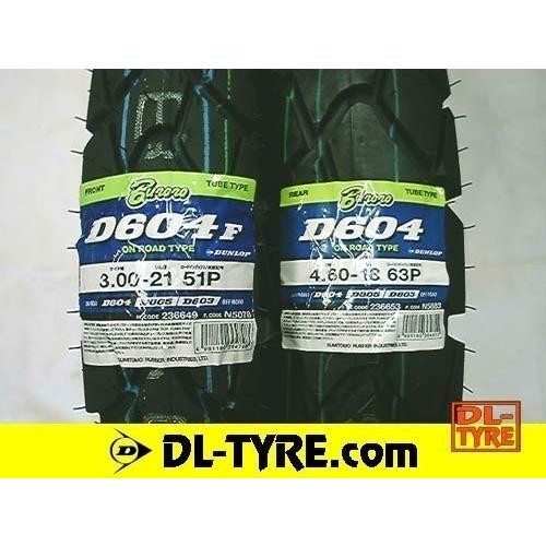 [前後セット] DUNLOP 新品 D604 3.00-21 4.60-18 [TTR DR XLR...