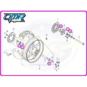 HONDA NSR250R（MC18？MC21？） フロントホイール　ディスク付 ホンダ NSR250R MC21 MC28 フロントディスクボルト×12 純正 : K
