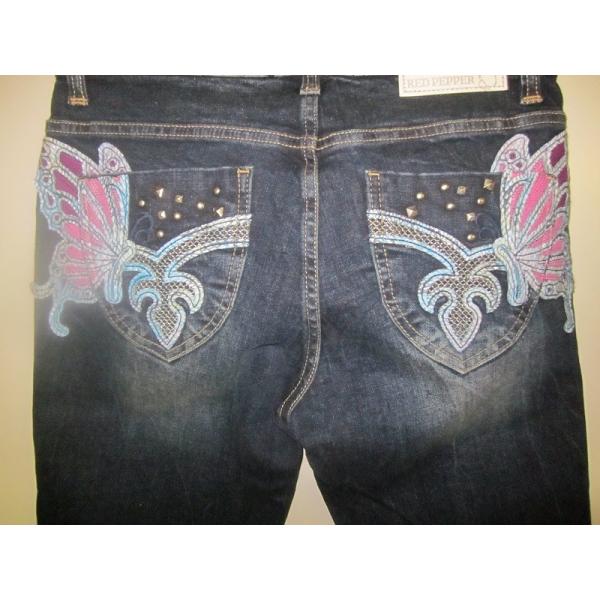 REDPEPPER レッドペッパーレデースバタフライモチーフスキニーデニム＃RJ1065