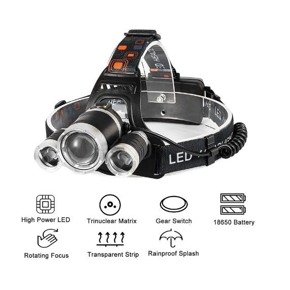 ヘッドライト 充電式 led 最強 USB 超強力 LED 軽量 頭 最強ルーメン 10000ルーメ...