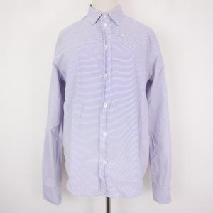 Frank & Eileen フランクアンドアイリーン レディース トップス コットン ボーダー長袖シャツ ブラウス PURPLE/WHITE XXS｜dndiversion