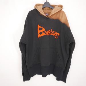 BARRIERS バリアーズ NY breach hoodie メンズ トップス ブリーチ フーディ パーカー アームカバー袖 BLACK XXL｜dndiversion