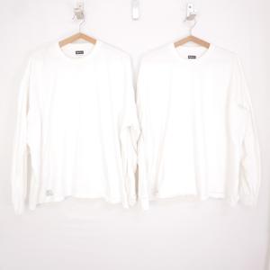 22AW FreshService フレッシュサービス 2-PACK OVERSIZED L/S TEE  メンズ カットソー クルーネック 長袖Tシャツ ロンT WHITE F ２点セット｜dndiversion