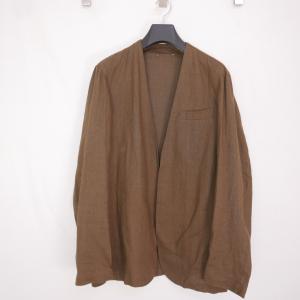 21SS SOPHNET. ソフネット LINEN CANVAS NO COLLAR JACKET メンズ リネン ノーカラー ジャケット BROWN M SOPH-210010｜dndiversion