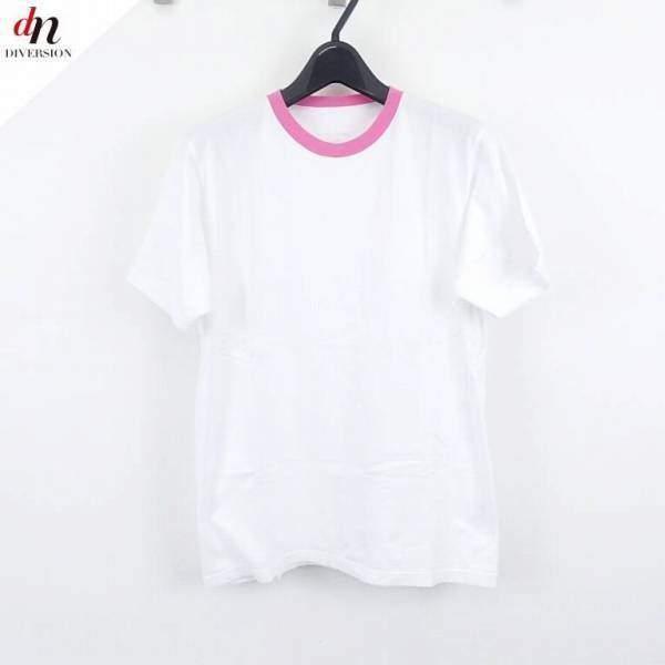 uniform experiment ロゴ プリント トリム Tシャツ WHITE/PINK 2