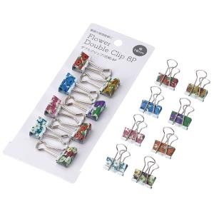 ダブルクリップ 花柄8P　/ステーショナリー/事務用品/文具/景品/粗品/ノベルティ　★ロット割れ不可　10個単位でご注文願います　240個単位で送料無料