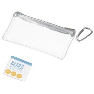 カラビナ付クリアポーチ　/買い物/行楽/ショッピング/ピクニック/レジャー/景品/粗品　★ロット割れ不可　10個単位でご注文願います　300個単位で送料無料