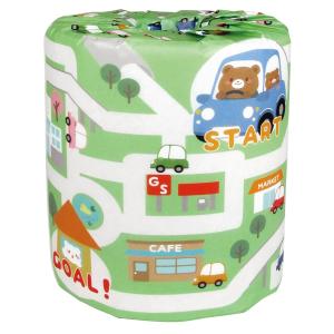 クルマでおでかけ1ロール　/トイレットペーパー/トイレットロール/衛生/景品/粗品/販促/プレゼント　★ロット割れ不可　100個単位でご注文願います