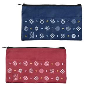 感謝 丸小紋ポケット付ポーチ　/バッグ/景品/粗品/ノベルティ/販促品/プレゼント　★ロット割れ不可　120個以上でご注文願います　200個以上で送料無料