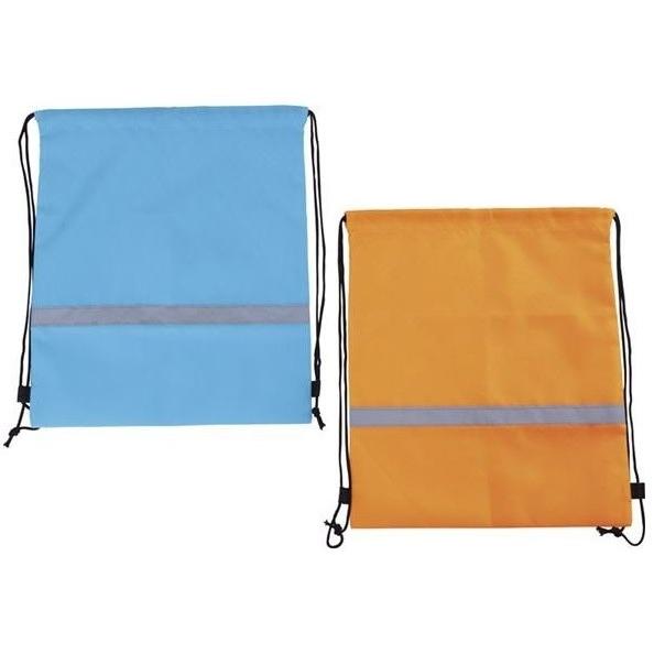 反射テープ付きナップサック　★ロット割れ不可　300個単位でご注文願います　　/アウトドア/ファッシ...