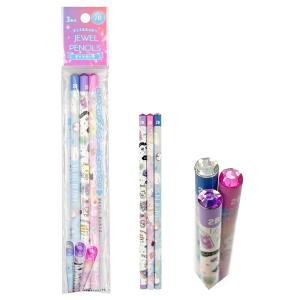 ジュエル鉛筆 2B ダイヤモンド 3本入　/事務/ステーショナリー/文具/景品/粗品/販促　★ロット割れ不可　100個単位でご注文願います　500個単位で送料無料