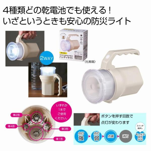 備えて安心 単1形から単4形まで使えるハンディライト　/懐中電灯/ハンディライト　★24個セット