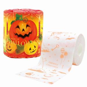 2026ハロウィントイレットプリントロールダブル　27.5ｍ　/ハロウィン/グッズ/かぼちゃ　★ロット割れ不可　100個単位でご注文願います