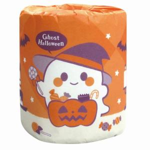 ゴーストハロウィントイレットロールダブル　27.5ｍ　/ハロウィン/グッズ/かぼちゃ/ハロウィーン/仮装/子ども会　★ロット割れ不可　100個単位でご注文願います