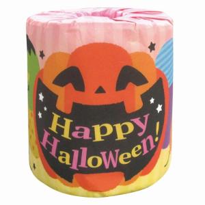 ハッピーハロウィントイレットロールダブル　27.5ｍ　/ハロウィン/グッズ/かぼちゃ/ハロウィーン/仮装/子ども会　★ロット割れ不可　100個単位でご注文願います