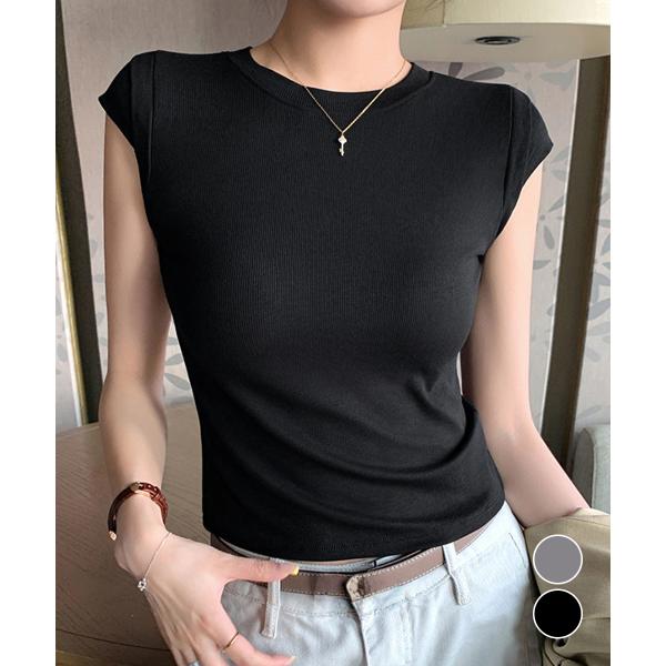 【日本倉庫即納】 半袖Tシャツ クロップド丈 丸首 夏服
