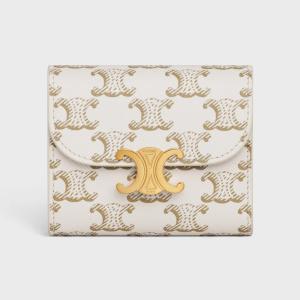 極上美品❣️セリーヌ トリオンフ スモールウォレット ホワイト L67 口コミ・レビュー｜CELINE スモール トリオンフ フラップウォレット