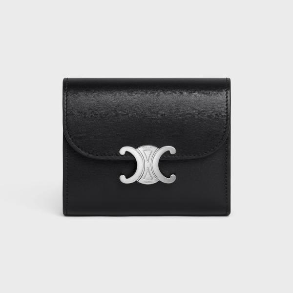 セリーヌ CELINE スモール フラップウォレット トリオンフ 10D783DPV.38SI シャ...