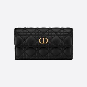 ディオール DIOR DIOR CARO ロング フラップウォレット S5039UWHC_M900 カナージュ カーフスキン ブラック｜COSME DNFAL