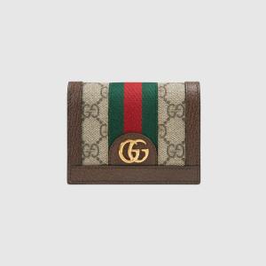 グッチ GUCCI〔オフィディア〕GG カードケース コイン＆紙幣入れ付き 523155 96IWG 8745 ベージュ/エボニー GGスプリーム キャンバス｜dnfal