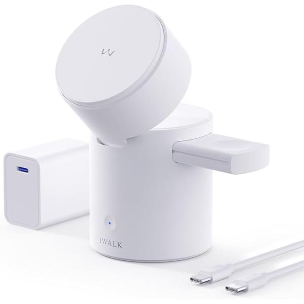 iWALK 3 in 1 ワイヤレス充電器 MXS006 マグセーフ対応  Magsafe対応充電器...