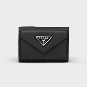 プラダ PRADA サフィアーノトライアングル 財布 1MH021_QHH_F0632 ブラック｜dnfal