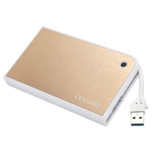 CENTURY センチュリー MOBILE BOX USB3.0接続 SATA6G 2.5インチHDD/SSDケース ゴールド (CMB25U3GD6G)｜do-mu