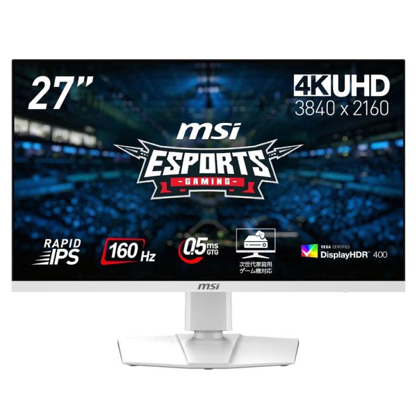 MSI (MAG-274URFW)  27インチ 4K 160Hz UHDゲーミングモニター (38...