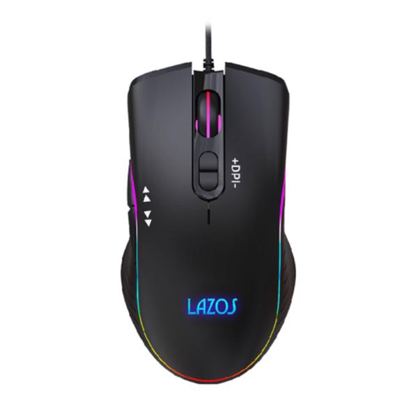 Lazos (L-MSG7-B) RGBゲーミングマウス 7ボタン ブラック