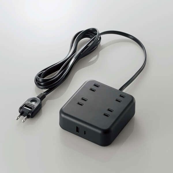 【新品】ELECOM [T-U04-4220BK] 20W対応USB付きACタップ 2m [AC差込...