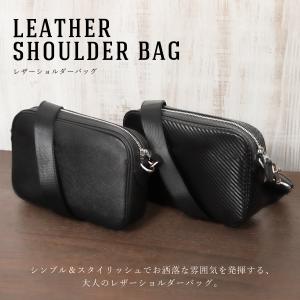 ショルダーバッグ メンズ 革 小さい 本革 ブ...の詳細画像1
