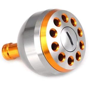 APIYOO 38mm パワー リール ハンドル ノブ シマノ ダイワ 通用 スピニングリール用 アルミ製 パワーハンドル ノブ 改造 シャフト付 黄