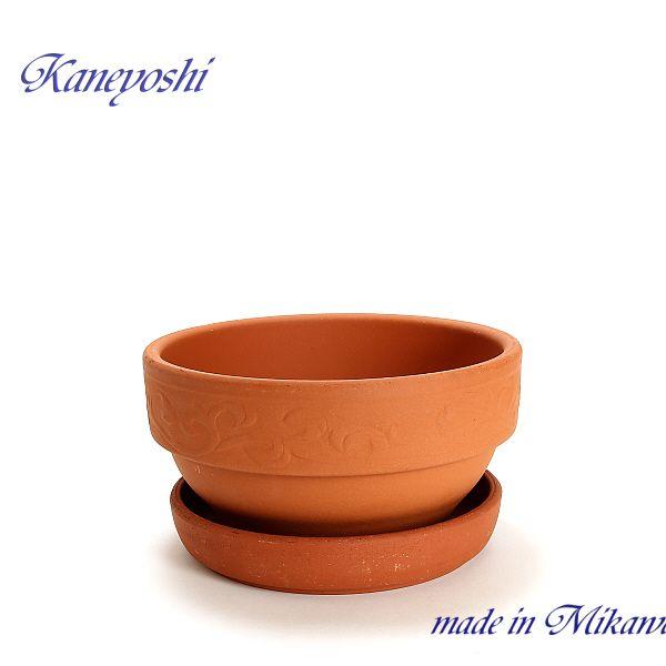 植木鉢 おしゃれ 安い 陶器 サイズ 25cm ガーデナー 8号 赤焼 受皿付 室内 屋外レンガ 色