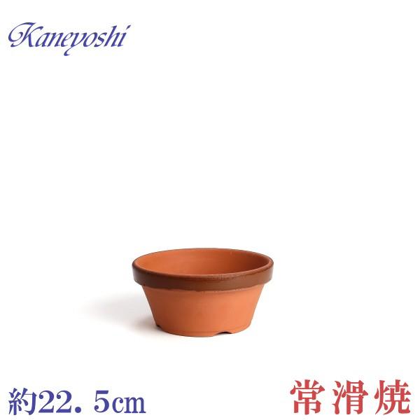 植木鉢 おしゃれ 安い 陶器 サイズ 22cm ダ温鉢 浅 7号 レンガ色 室内 屋外 テラコッタ ...
