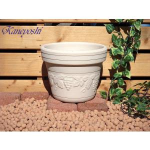 植木鉢 おしゃれ 安い 陶器 サイズ 22cm 深ブドウ鉢 7号 室内 屋外 白 色 常滑焼