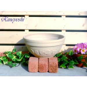 植木鉢 おしゃれ 安い 陶器 サイズ 25cm ブドウボウル 8号 室内 屋外 白 色 常滑焼