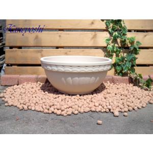 植木鉢 おしゃれ 安い 陶器 サイズ 32cm ラインボウル縦 10号 室内 屋外 白 色 常滑焼