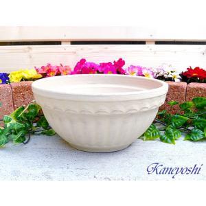 植木鉢 おしゃれ 安い 陶器 サイズ 25cm ラインボウル縦 8号  室内 屋外 白 色 常滑焼