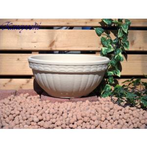 植木鉢 おしゃれ 安い 陶器 サイズ 28cm ラインボウル縦 9号  室内 屋外 白 色 常滑焼