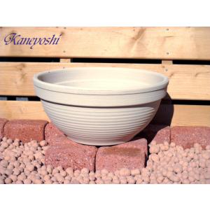 植木鉢 おしゃれ 安い 陶器 サイズ 28cm ラインボウル横 9号  室内 屋外 白 色 常滑焼