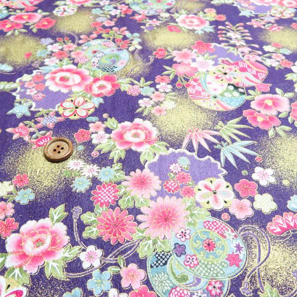 エンボスプリント(開花　パープル)