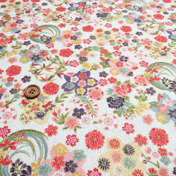 エンボスプリント(開花　アイボリー)