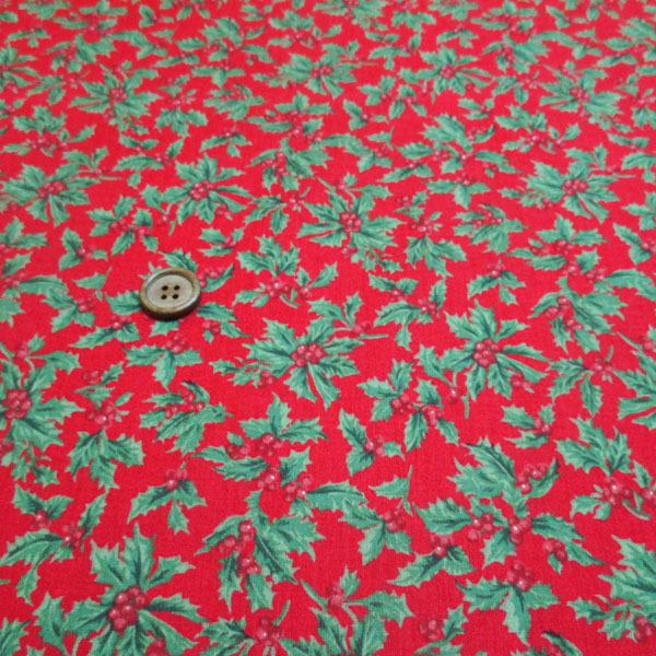 クリスマス　スケアープリント　(ひいらぎ　赤)