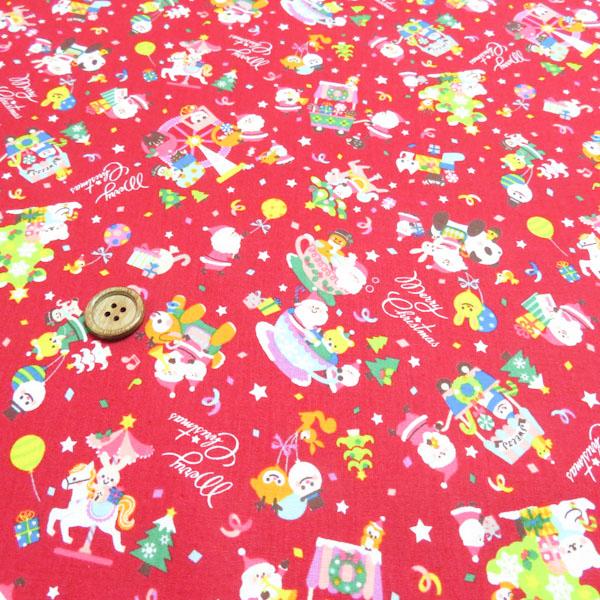 クリスマス　スケアープリント(赤)