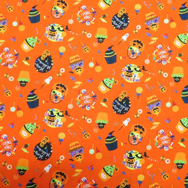 ハロウィン　スケアープリント(オレンジ)