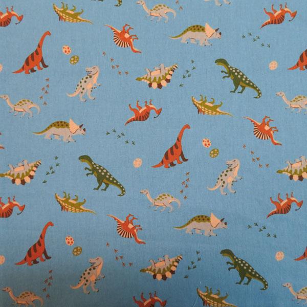 CBポプリンプリント(恐竜　ブルー)
