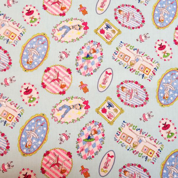 CBポプリンプリント(バレリーナ　ブルー)